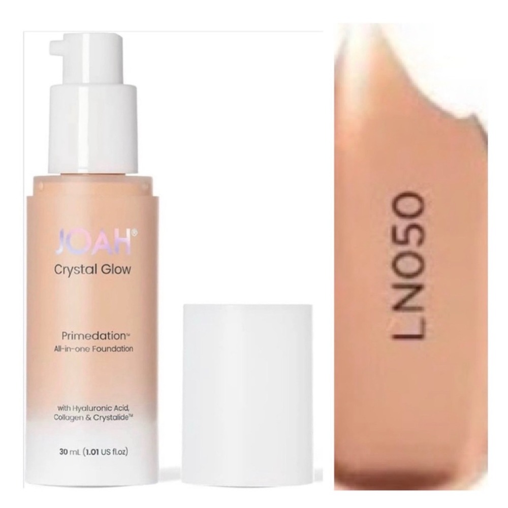 JOAH Crystal Glow Primedation All-in-One Foundation LN050 Light Neutral 30ml New